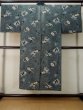 Photo2: M0516X Used Japanese men Dark Gray Men's Juban / Mousseline. Bamboo leaf, Biwa, shell, bell handle pattern  (Grade A) (2)