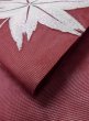 Photo9: Mint M0523A Vintage Japanese Kimono   Dark Red NAGOYA OBI sash MOMIJI maple leaf Silk. (Grade A) (9)