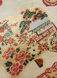 Photo4: M0523B Vintage Japanese Kimono   Ivory NAGOYA OBI sash Flower Silk. (Grade C) (4)
