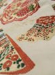 Photo7: M0523B Vintage Japanese Kimono   Ivory NAGOYA OBI sash Flower Silk. (Grade C) (7)