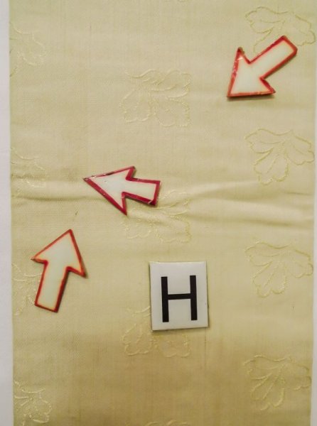 Photo18: M0523D Vintage Japanese Kimono   Ivory NAGOYA OBI sash Peony Silk. (Grade C) (18)