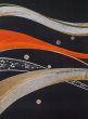 Photo3: M0523I Vintage Japanese Kimono   Black NAGOYA OBI sash Circle Silk. (Grade B) (3)