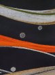 Photo4: M0523I Vintage Japanese Kimono   Black NAGOYA OBI sash Circle Silk. (Grade B) (4)