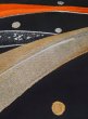 Photo7: M0523I Vintage Japanese Kimono   Black NAGOYA OBI sash Circle Silk. (Grade B) (7)