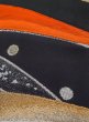 Photo8: M0523I Vintage Japanese Kimono   Black NAGOYA OBI sash Circle Silk. (Grade B) (8)