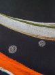 Photo9: M0523I Vintage Japanese Kimono   Black NAGOYA OBI sash Circle Silk. (Grade B) (9)