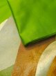 Photo10: M0523J Vintage Japanese Kimono  Vivid Yellowish Green NAGOYA OBI sash Mountain Silk. (Grade B) (10)