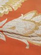 Photo9: M0523K Vintage Japanese Kimono   Orange NAGOYA OBI sash Flower Silk. (Grade C) (9)