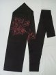 Photo1: M0523O Vintage Japanese Kimono   Black NAGOYA OBI sash Flower Silk. (Grade B) (1)