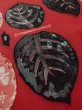 Photo8: M0523P Vintage Japanese Kimono   Red NAGOYA OBI sash Leaf Silk. (Grade B) (8)