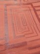 Photo8: M0523Q Vintage Japanese Kimono   Orange NAGOYA OBI sash Quadrangle Silk. (Grade B) (8)