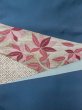 Photo3: M0523R Vintage Japanese Kimono   Navy Blue NAGOYA OBI sash Flower Silk. (Grade B) (3)