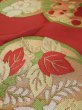Photo8: M0523S Vintage Japanese Kimono  Vivid Red NAGOYA OBI sash Peony Silk. (Grade C) (8)