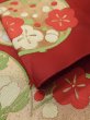 Photo10: M0523S Vintage Japanese Kimono  Vivid Red NAGOYA OBI sash Peony Silk. (Grade C) (10)