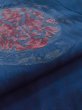 Photo6: M0523V Vintage Japanese Kimono   Navy Blue NAGOYA OBI sash Tall grass Silk. (Grade A) (6)