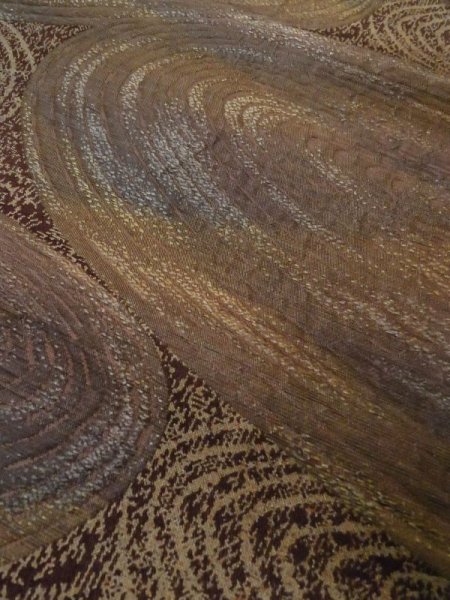 Photo6: M0523X Vintage Japanese Kimono  Dark Brown NAGOYA OBI sash Stream Silk. (Grade C) (6)