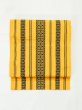 Photo2: M0524B Vintage Japanese Kimono   Yellow NAGOYA OBI sash Stripes Silk. (Grade B) (2)