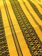 Photo6: M0524B Vintage Japanese Kimono   Yellow NAGOYA OBI sash Stripes Silk. (Grade B) (6)