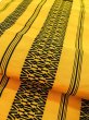 Photo7: M0524B Vintage Japanese Kimono   Yellow NAGOYA OBI sash Stripes Silk. (Grade B) (7)