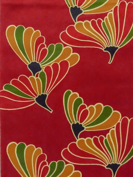 Photo3: M0525D Vintage Japanese Kimono   Dark Red NAGOYA OBI sash Flower Silk. (Grade C) (3)