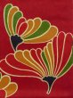Photo4: M0525D Vintage Japanese Kimono   Dark Red NAGOYA OBI sash Flower Silk. (Grade C) (4)