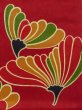 Photo4: M0525D Vintage Japanese Kimono   Dark Red NAGOYA OBI sash Flower Silk. (Grade C) (4)