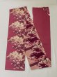 Photo1: M0525E Vintage Japanese Kimono Dark Vivid Pink NAGOYA OBI sash Flower Synthetic. (Grade C) (1)
