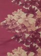 Photo3: M0525E Vintage Japanese Kimono Dark Vivid Pink NAGOYA OBI sash Flower Synthetic. (Grade C) (3)