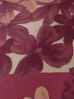 Photo7: M0525E Vintage Japanese Kimono Dark Vivid Pink NAGOYA OBI sash Flower Synthetic. (Grade C) (7)