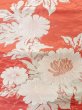 Photo3: M0525F Vintage Japanese Kimono  Shiny Orange NAGOYA OBI sash Peony Silk. (Grade B) (3)