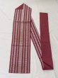 Photo1: M0525G Vintage Japanese Kimono Dark Grayish Pink NAGOYA OBI sash Stripes Silk. (Grade C) (1)