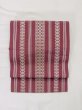 Photo6: M0525G Vintage Japanese Kimono Dark Grayish Pink NAGOYA OBI sash Stripes Silk. (Grade C) (6)