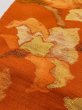 Photo6: M0525H Vintage Japanese Kimono   Orange NAGOYA OBI sash Flower Silk. (Grade A) (6)