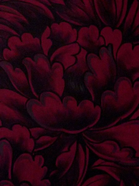 Photo5: M0525J Vintage Japanese Kimono  Dark Pink NAGOYA OBI sash Peony Silk. (Grade C) (5)