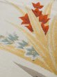 Photo7: M0525L Vintage Japanese Kimono Shiny Pale Yellowish Green NAGOYA OBI sash Flower Silk. (Grade C) (7)