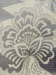 Photo5: M0525P Vintage Japanese Kimono Pale Grayish Blue NAGOYA OBI sash Peony Synthetic. (Grade C) (5)