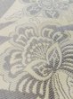 Photo7: M0525P Vintage Japanese Kimono Pale Grayish Blue NAGOYA OBI sash Peony Synthetic. (Grade C) (7)