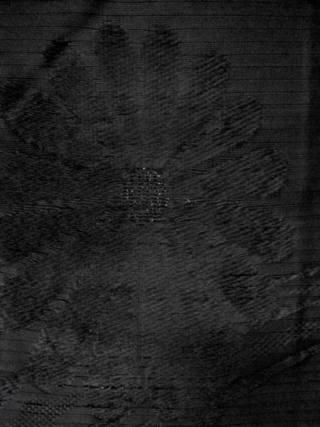 Photo6: M0525T Vintage Japanese Kimono   Black NAGOYA OBI sash Chrysanthemum Silk. (Grade B) (6)