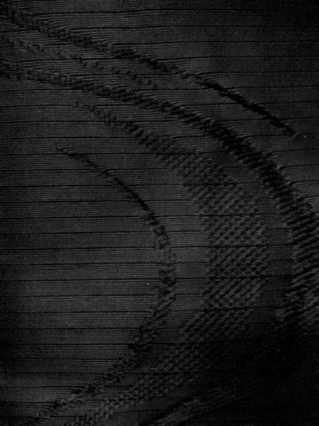 Photo7: M0525T Vintage Japanese Kimono   Black NAGOYA OBI sash Chrysanthemum Silk. (Grade B) (7)