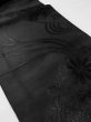 Photo10: M0525U Vintage Japanese Kimono   Black NAGOYA OBI sash Leaf Silk. (Grade C) (10)