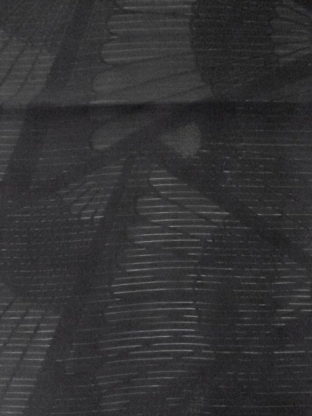 Photo5: M0525W Vintage Japanese Kimono   Black NAGOYA OBI sash Chrysanthemum Silk. (Grade A) (5)