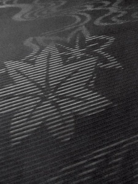 Photo10: M0525Z Vintage Japanese Kimono   Black NAGOYA OBI sash MOMIJI maple leaf Silk. (Grade A) (10)