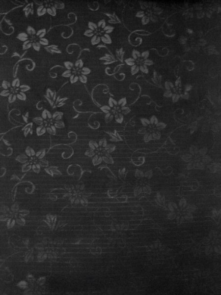 Photo3: M0526A Vintage Japanese Kimono   Black NAGOYA OBI sash Flower Silk. (Grade B) (3)