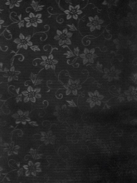 Photo4: M0526A Vintage Japanese Kimono   Black NAGOYA OBI sash Flower Silk. (Grade B) (4)