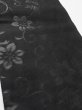 Photo11: M0526A Vintage Japanese Kimono   Black NAGOYA OBI sash Flower Silk. (Grade B) (11)