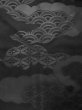 Photo3: M0526B Vintage Japanese Kimono   Black NAGOYA OBI sash Cloud Silk. (Grade A) (3)