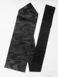 Photo1: M0526D Vintage Japanese Kimono   Black NAGOYA OBI sash Flower Silk. (Grade B) (1)