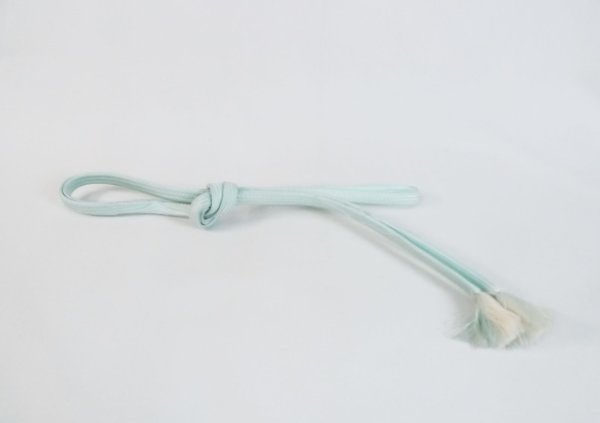 Photo1: M0531XE Vintage Japanese Kimono Pale Greenish Light Blue OBIJIME decorative string/cord/rope    (Grade B) (1)
