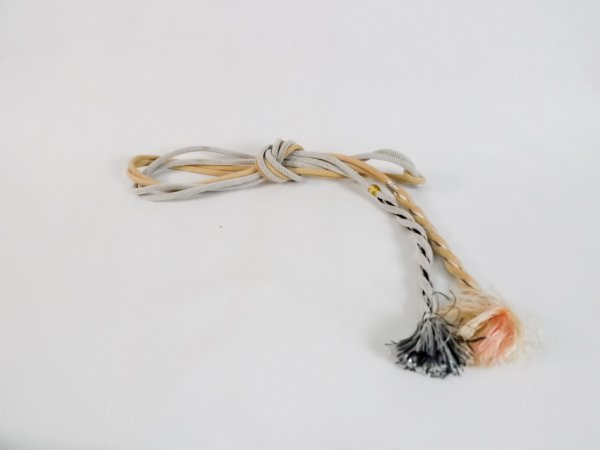 Photo1: M0531XS Vintage Japanese Kimono  Light Gray OBIJIME decorative string/cord/rope    (Grade C) (1)