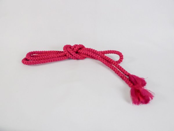 Photo1: M0531XT Vintage Japanese Kimono  Vivid Pink OBIJIME decorative string/cord/rope    (Grade C) (1)